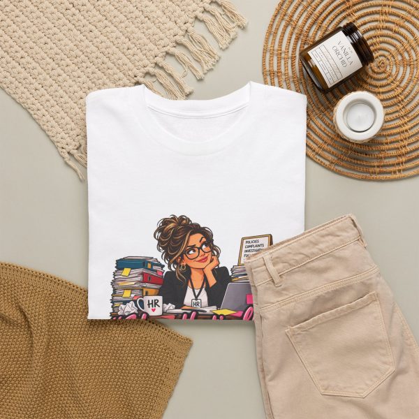 Close-up of the ‘"Hypothetically" Is the Most Expensive Word in My Inbox.’ HR inbox design on the t-shirt