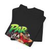Folded black T-shirt showing "Par Is a Suggestion" golf graphic