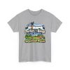 Funny golf T-shirt in Sport Grey, front print: Perfect at the Range All Winter. Spring Brought Witnesses.