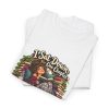 White book lover t-shirt folded flat, design on the front