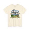 Funny golf T-shirt in Natural, front print: Perfect at the Range All Winter. Spring Brought Witnesses.