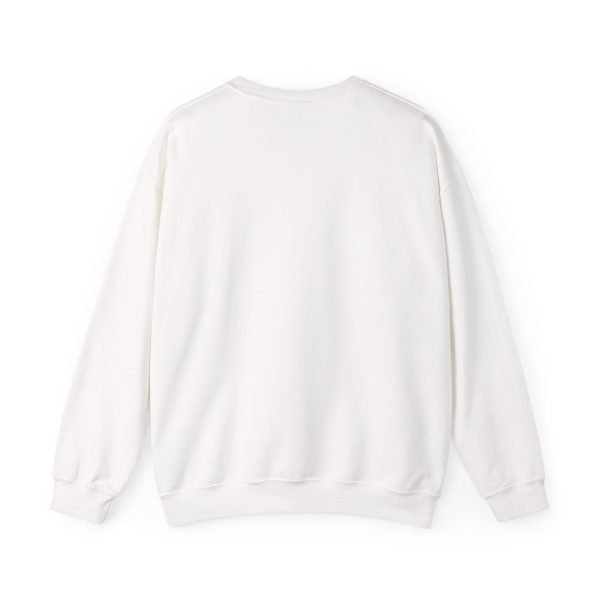 Plain white crewneck sweatshirt, back view