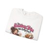 Close-up of the "The Sanitary Trim Was Going Fine. Then He Sat Down." dog groomer design on the sweatshirt