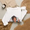 Close-up of the "Yes, I saw you. No, you're not next." bartender design on the sweatshirt