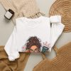 Close-up of the "Off by $0.01 and I will find you." bookkeeper design on the sweatshirt