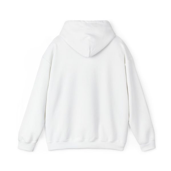 Plain white hoodie, back view