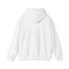 Plain white hoodie, back view