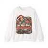 White nurse Christmas crewneck sweatshirt printed with I've Seen Worse Than This Sweater. LAST NIGHT and a tired nurse in a Santa hat and teal scrubs