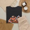 Black T-shirt with "Char Marks Are Flavor Freckles" BBQ graphic, lifestyle flat-lay