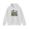 Funny golf hoodie in Ash, front print: Perfect at the Range All Winter. Spring Brought Witnesses.