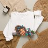 Close-up of the "This call may be recorded for my therapist's training purposes." design on the sweatshirt