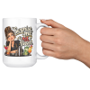 Lifestyle photo of the white 15oz bartender mug being raised for a cheers