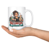Yes, I Saw You. No, You're Not Next. 15oz mug - serving Yes, I Saw You. No, You're Not Next. funny 15oz white coffee mug, held out in one hand