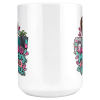Close-up of the "My Smile Is Mandatory. My Eye Roll Is Freelance." design on the mug