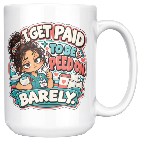 White coffee mug printed with 