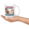 The Sanitary Trim Was Going Fine. Then He Sat Down. 15oz mug - serving The Sanitary Trim Was Going Fine. Then He Sat Down. funny 15oz white coffee mug, held out in one hand