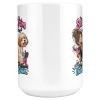 The Sanitary Trim Was Going Fine. Then He Sat Down. 15oz mug - centre view Close-up of the "The Sanitary Trim Was Going Fine. Then He Sat Down." dog groomer design on the mug