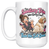 The Sanitary Trim Was Going Fine. Then He Sat Down. 15oz mug - left handle The Sanitary Trim Was Going Fine. Then He Sat Down. funny 15oz white coffee mug, front view, left handle