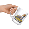 The Emergency Stop Worked. Nobody Could Reach It. 15oz mug - raised angle The Emergency Stop Worked. Nobody Could Reach It. funny 15oz white coffee mug, raised at an angle
