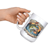 Catch and Release My Responsibilities 15oz mug - raised angle Catch and Release My Responsibilities funny 15oz white mug, raised at an angle