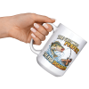 The Cast Was Perfect. The Fish Disagreed. funny 15oz white mug, raised at an angle