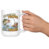 The Cast Was Perfect. The Fish Disagreed. funny 15oz white mug, held up in a cheers