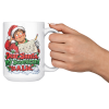 Dear Santa, My Scorecard Is a Lie. funny 15oz white mug, held up in a cheers