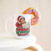 Dear Santa, My Scorecard Is a Lie. funny 15oz white mug, with a donut on the rim, left handle