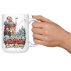 Santa Brought Me New Clubs. Same Swing. funny 15oz white mug, held up in a cheers