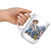 15 oz white ceramic engineer mug printed with "Tested It Twice. Reality Had Notes.", raised in hand