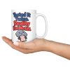 15 oz white ceramic engineer mug printed with "Tested It Twice. Reality Had Notes.", held in an open hand