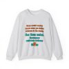 Ash flat vector crewneck sweatshirt with the social work dictionary joke: Knows every gas station bathroom in the county. Has them ranked.