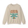 Sand flat vector crewneck sweatshirt with the social work dictionary joke: Knows every gas station bathroom in the county. Has them ranked.