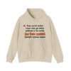 Sand hand-drawn hoodie with the social work gas station bathroom ranking joke