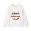 Gas station bathrooms ranked, and social work knows it. Marker crewneck White hand-drawn crewneck sweatshirt with the social work dictionary joke: Knows every gas station bathroom in the county. Has them ranked.