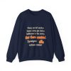 Gas station bathrooms ranked, and social work knows it. Marker crewneck Navy hand-drawn crewneck sweatshirt with the social work dictionary joke: Knows every gas station bathroom in the county. Has them ranked.