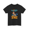 Black flat vector T-shirt with the pharmacist joke: Gave 600 flu shots this month. I still look away at mine.