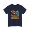 It was a leaf. I watched it for ten minutes. Birders nod. Graphic tee Navy flat vector T-shirt with the birder joke: It was a leaf. I watched it for ten minutes.