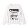 its-a-retro-camping-crewneck-pad-was-full-of-air-at-10-p-m-p-1 White crewneck sweatshirt printed with a black vintage CAMPING dictionary entry ending "a sleeping pad that was full of air at 10 p.m."