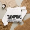 its-a-retro-camping-crewneck-pad-was-full-of-air-at-10-p-m-p-4 White crewneck sweatshirt printed with a black vintage CAMPING dictionary entry ending "a sleeping pad that was full of air at 10 p.m.", styled flat lay