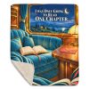 Moonlit Train sherpa blanket laid flat with one corner folded back to show the soft cream sherpa reverse Moonlit Train sherpa blanket laid flat with one corner folded back to show the soft cream sherpa reverse