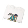 i-ask-everyone-about-their-pain-nobody-asks-about-my-feet-nu-3 White crewneck sweatshirt printed with "I Ask Everyone About Their Pain. Nobody Asks About My Feet.", folded view