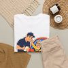 police-officer-t-shirt-every-day-someone-says-i-was-only-goi-4 White T-shirt printed with "Every Day Someone Says ‘I Was Only Going Five Over.’ Usually It’s My Mom.", styled flat lay