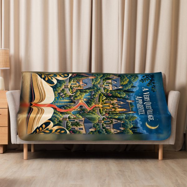 Quiet Village sherpa blanket hung over a sofa in a bright living room Quiet Village sherpa blanket hung over a sofa in a bright living room
