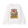 realty-crewneck-i-stage-homes-for-a-living-please-dont-open--1 White crewneck sweatshirt printed with "I Stage Homes for a Living. Please Don't Open My Garage."
