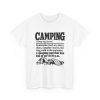retro-camping-tee-for-2-a-m-when-the-pad-was-full-of-air-at--1 White T-shirt printed with a black vintage CAMPING dictionary entry ending "a sleeping pad that was full of air at 10 p.m."