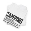 retro-camping-tee-for-2-a-m-when-the-pad-was-full-of-air-at--3 White T-shirt printed with a black vintage CAMPING dictionary entry ending "a sleeping pad that was full of air at 10 p.m.", folded view