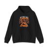 Black flat vector hoodie with the camping tent joke: My tent says it sleeps four. It has never met four people.
