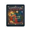 sublimated-sherpa-blanket-tan-50x60-front-6ad1dab8dc000.jpg Tan sherpa blanket printed with EVERYONE'S IN BED. THE MYSTERY ISN'T and an empty teal armchair holding an open book under a brass reading lamp