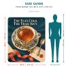 Tea and Books sherpa blanket size guide: 50 x 60 inches, shown to scale next to a 5 ft 4 in adult